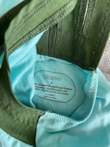 Oiselle Tank Top Olive Green and Turquoise Small - Picture 6 of 6