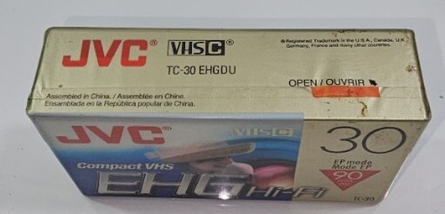 JVC Compact VHS-C EHG Hi-Fi Camcorder Cassette Tape TC-30 Sealed NEW - Picture 4 of 6