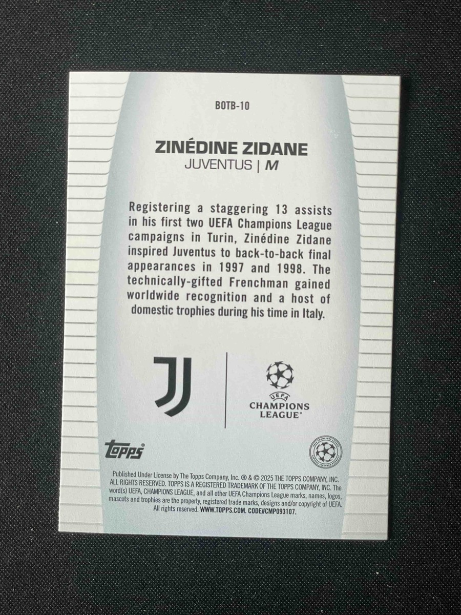 Zinedine Zidane 2024-25 Topps UEFA Club Competitions Best of the