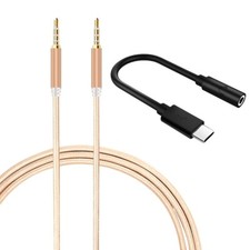 Type C to 3.5mm Audio Adapter Male AUX Cable f Samsung Galaxy S22 Ultra SM-S908U