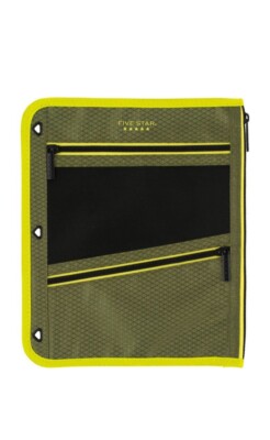 Five Star Large Pencil Pouch Olive/Citrus
