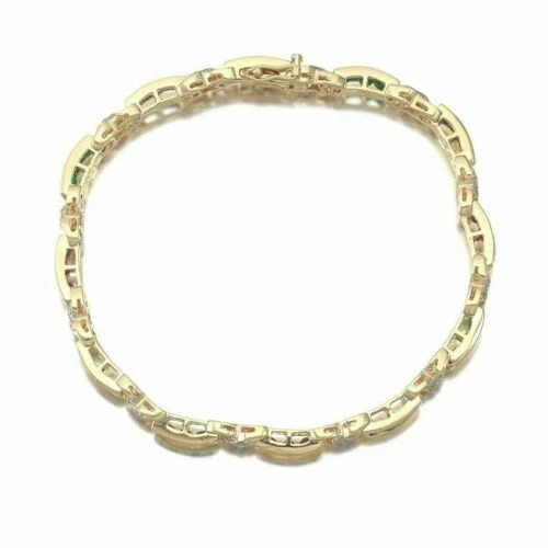 5.00 Ct Princess Cut Lab-Created Diamond Yellow Gold Plated Tennis Bracelet - Image 3 of 4