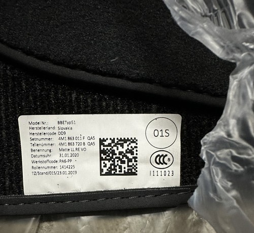 Front and rear Audi premium textile floor mats for 2019-2024 Audi (RS)(S)Q7