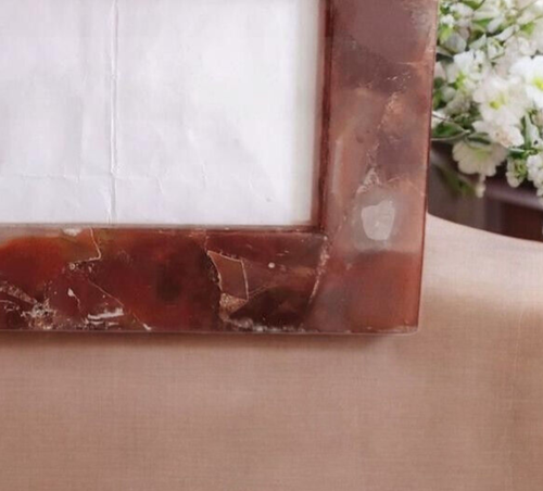 9"x7" Red Onyx Picture Frame / Natural Gemstone Photo Frame Unique Gifts for Mom - Picture 4 of 7
