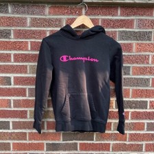 Champion Pink and Black Girl s Pullover Hoodie Sweatshirt