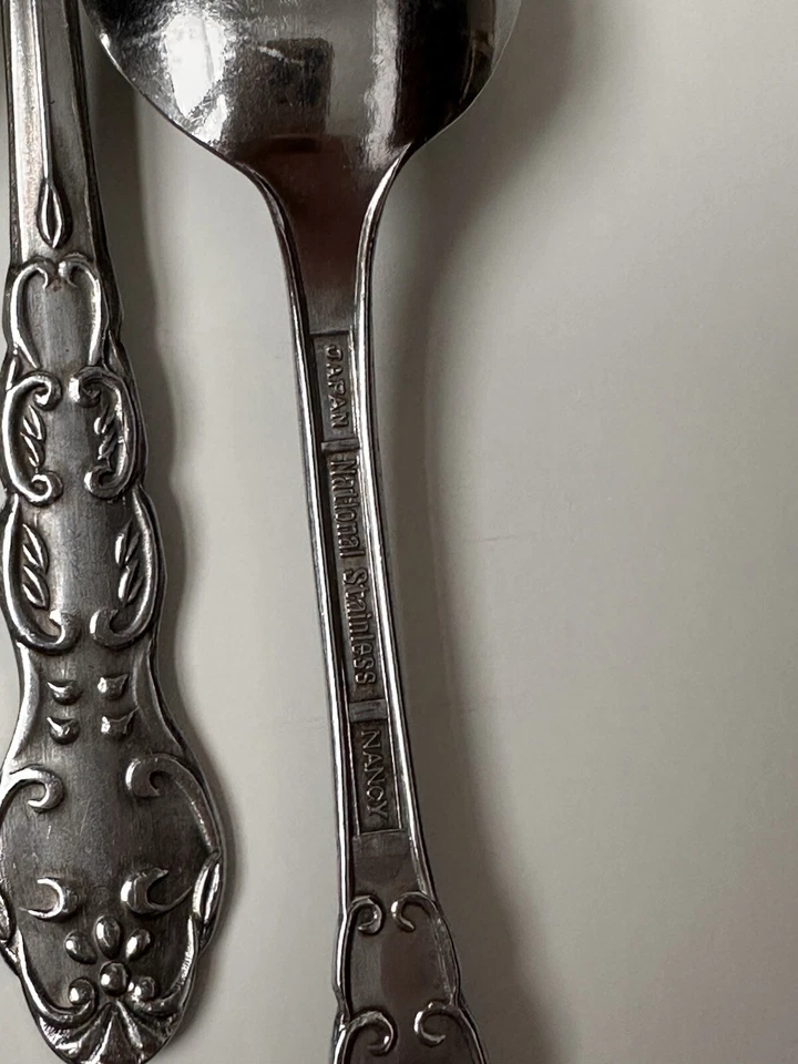 Cucharadita Nancy National Inoxidable Japón Punta Flor Brillante 8 piezas Foto 2 de 3