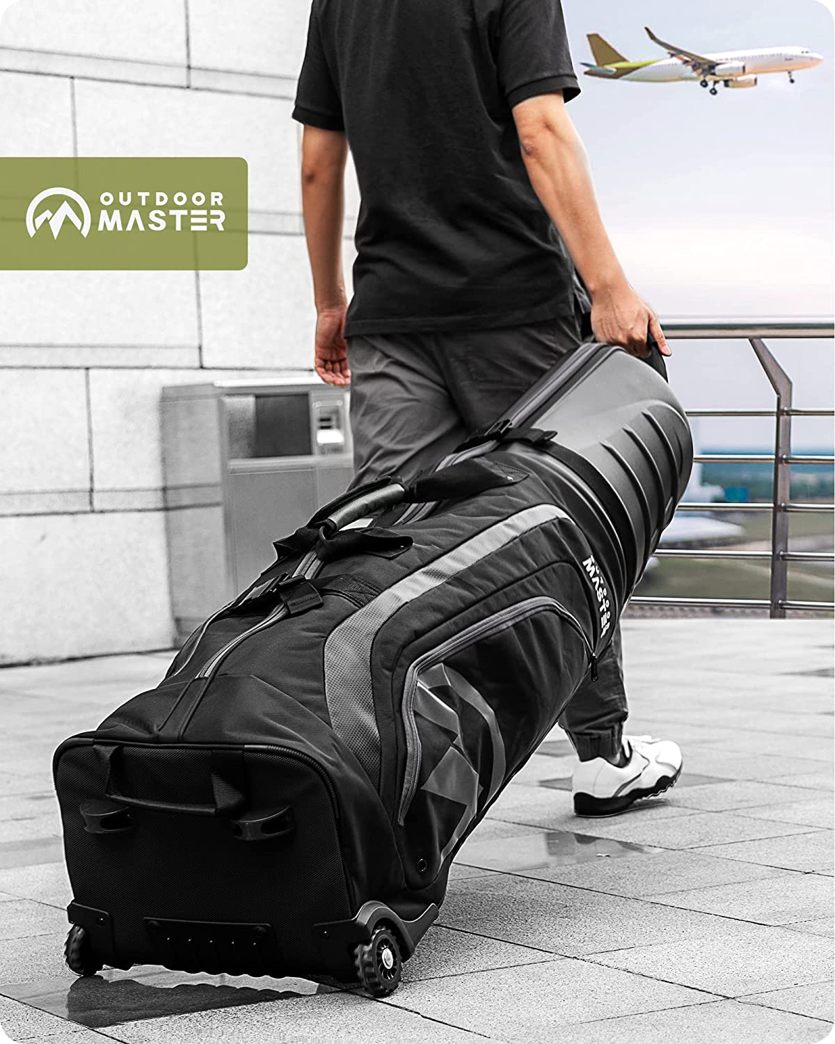 Lightweight Golf Travel Bags with Wheels and Hard Case Top for Airlines