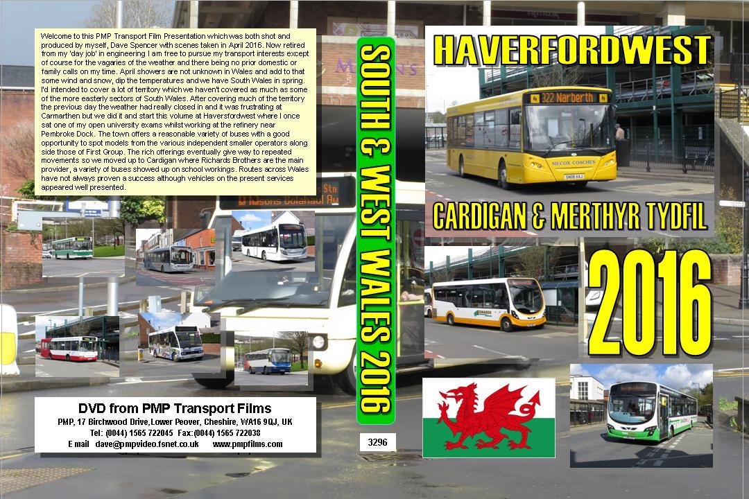 3296. Haverfordwest, Cardigan, Merthyr Tydfil. UK. Buses. April 2016. Our longes