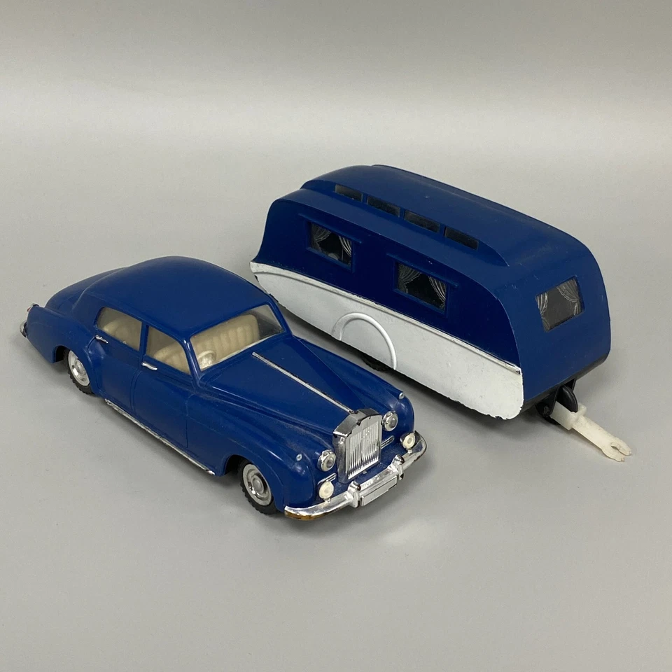 Ok Toys Plastica Auto E Rimorchio Rolls Royce Caravan Vintage da Collezione - Immagine 3 di 4