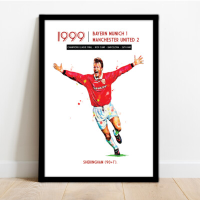 MANCHESTER UNITED - MAN UTD FRAMED ART PRINT - 1999 CHAMPIONS