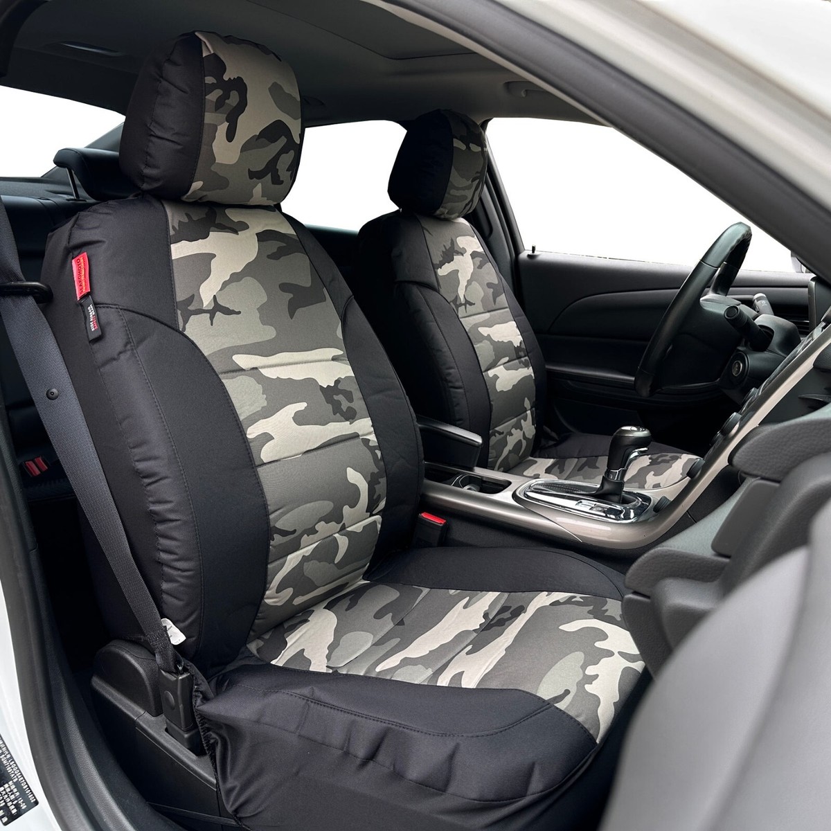 Tactical Gray Cotton Camo Canvas Car Seat Covers For Ford Ikon