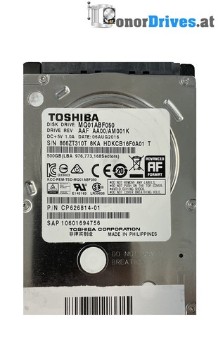 Toshiba - MQ01ABF050 - 500 GB - SATA- Pcb: G003235C *