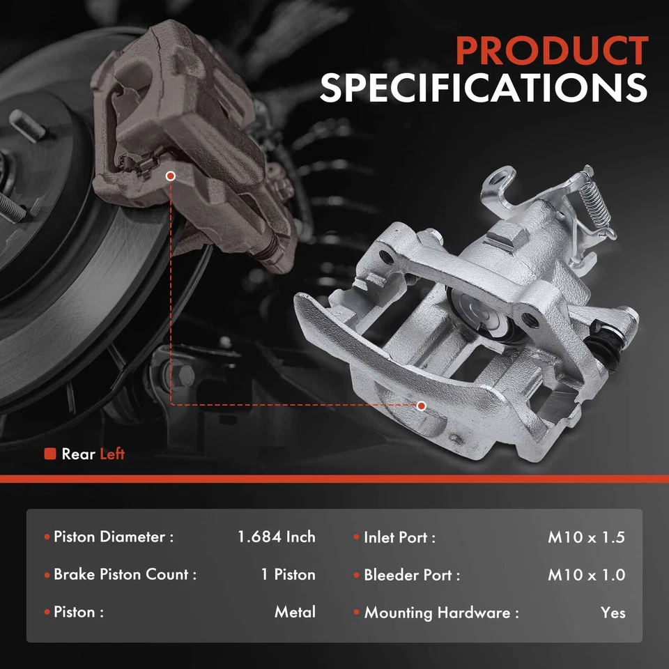 Задний левый тормозной суппорт с кронштейном для Jaguar S-Type 2003-2005 Lincoln LS 03-06 - Изображение 2 из 4