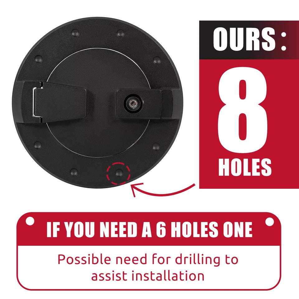 HECASA For Hummer H2 2003-09 Powder Coated Locking Fuel Door Gas Tank Cap Cover - Image 3 of 4