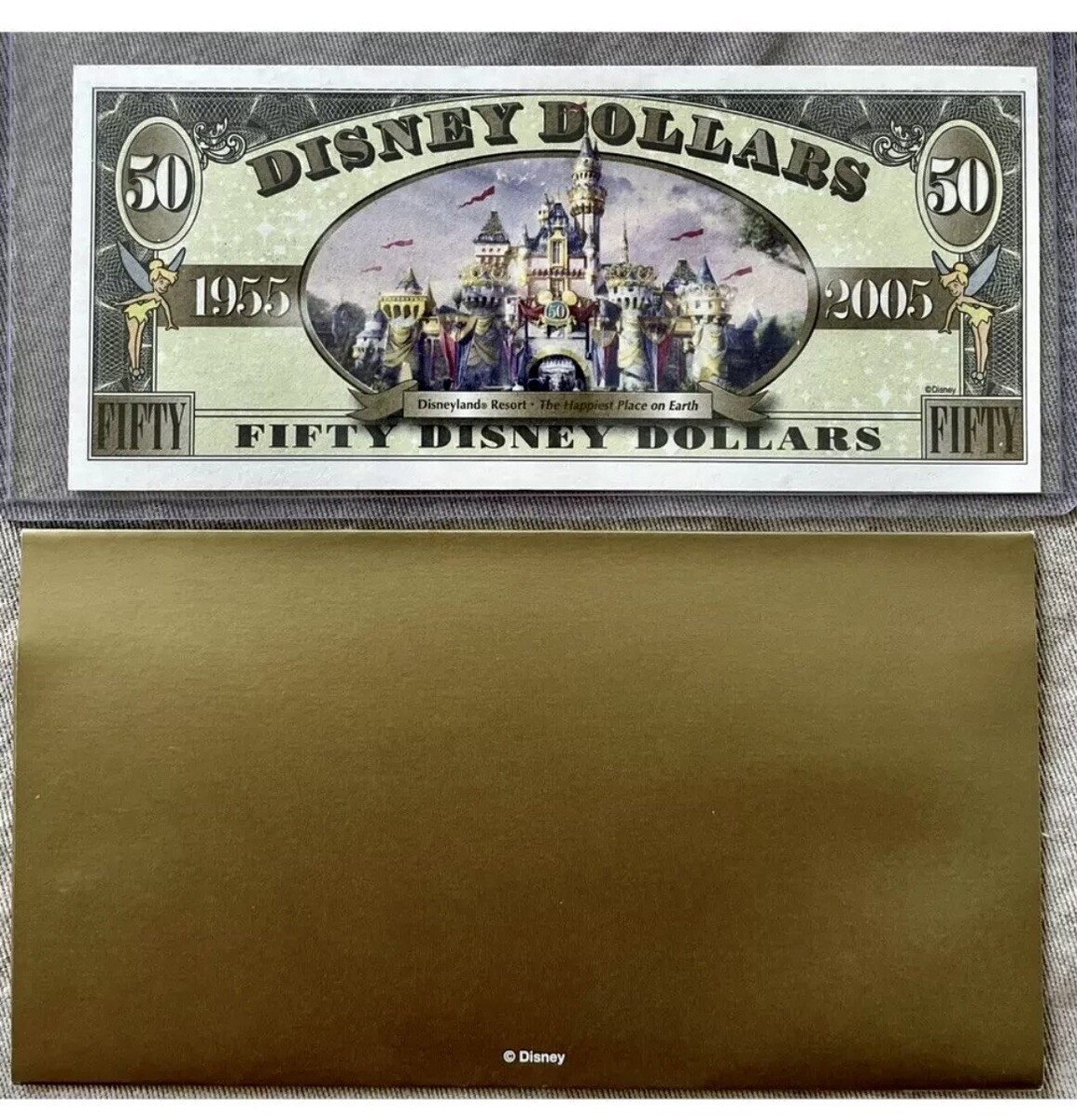 2005 Disney Dollars 50th Anniversary TUXEDO MICKEY $50 Fifty