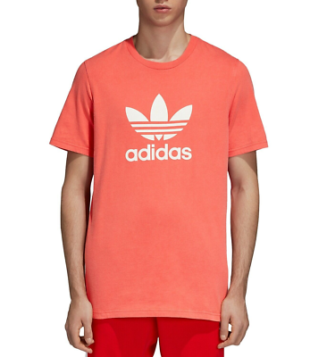 adidas Original Trefoil Men Tee T-Shirt Orange White DH5777
