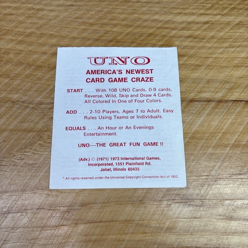 Vintage 1978 Uno Card Game International Games Inc 100% Complete - Picture 3 of 6