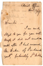 Henry George Grey, 3rd Earl Signed Letter 1847 Autographed / Duke of Richmond