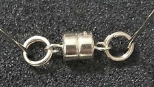4.5mm 14k MAGNETIC CLASP TINY Extender WHITE SOLID Gold with 5mm SPLIT RINGS USA