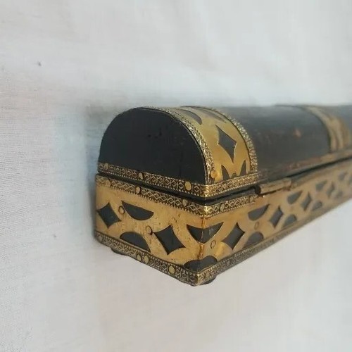 Wood Framed Mirror Metal Pillar Candle Holder Mosaic Ball Wood Brass Pencil Case - Picture 18 of 24