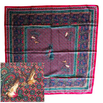 31''Vintage Avon Womens Shawl Scarf Made in Italy Equestrian Riding Cabin Hunting