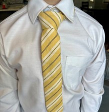 Yellow Stripe Kids Tie 45  