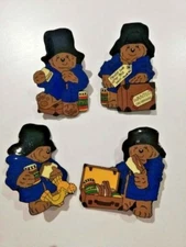 PADDINGTON BEAR ENAMEL PIN BADGES SET OF 4 x BRAND NEW Queen Elizabeth II