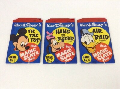 Walt Disney Magic Slate Lot Pens Mickey Goofy Donald Duck Games Vintage 1952 Toy