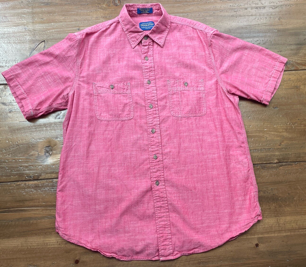 Pendleton Berkeley Shirt Red Chambray Short Sleev… - image 10