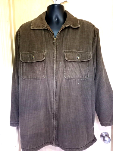 High Sierra Green Corduroy Zip-up Shirt 