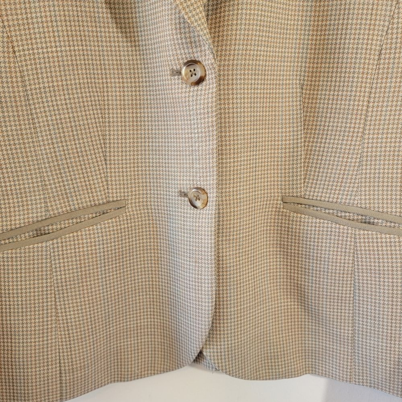 PENDLETON Beige Houndstooth 100% Wool Single Brea… - image 5