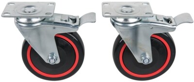 KS TOOLS RACINGline Lenkrollensatz, mit Roll-, Drehbremse, inkl. Schrauben