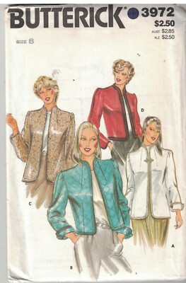 3972 Vintage Butterick SEWING Pattern Misses Loose Fitting Lined Jacket ...