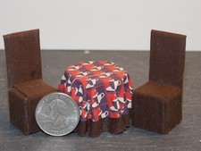 Dollhouse Miniature Kitchen Table Chairs Set Coffee 1:24 scale D7 Dollys Gallery