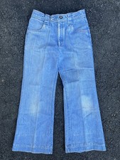 Vintage 70s Kids Youth Denim Bell Bottom Flare Jean Pants