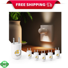 6-Pack Mini LED Plug-in Night Light, Auto On/Off with Dusk to Dawn Sensor, 2700K
