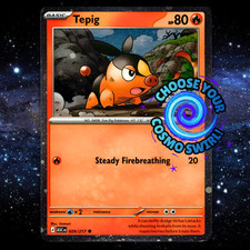Tepig 029/217 Cosmos Holo con SWIRL🌀Carta Pokemon (HD Swirl + Holobleed) quasi nuova