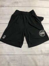NBA Basketball Shorts Boys 10 Black Elastic Waist Athletic Training Polyester