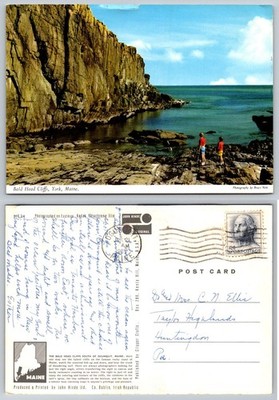 Bald Head Cliffs York Maine 1966 John Hinde Postcard Vintage Ocean View