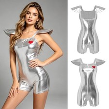 Women Cosplay Costume For Theme Party Halloween Tiered Cap Sleeve Bodysuit