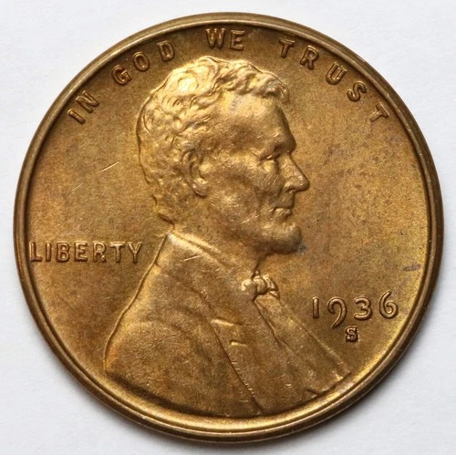 1936-S 1c Lincoln Wheat Cent - RAW - San Francisco Mint - Nice Coin