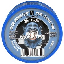 BLUE MONSTER 70663 Thread Sealant Tape,3/4 in,Blue,520 in 800K15