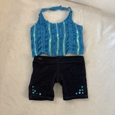 Build A Bear Clothes Turquoise Sequin Top/Shorts Casual Outfit BB27