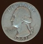 1951 P Washington Quarter KM #164  0.900 Silver 0.1808 oz Act. Silver Weight
