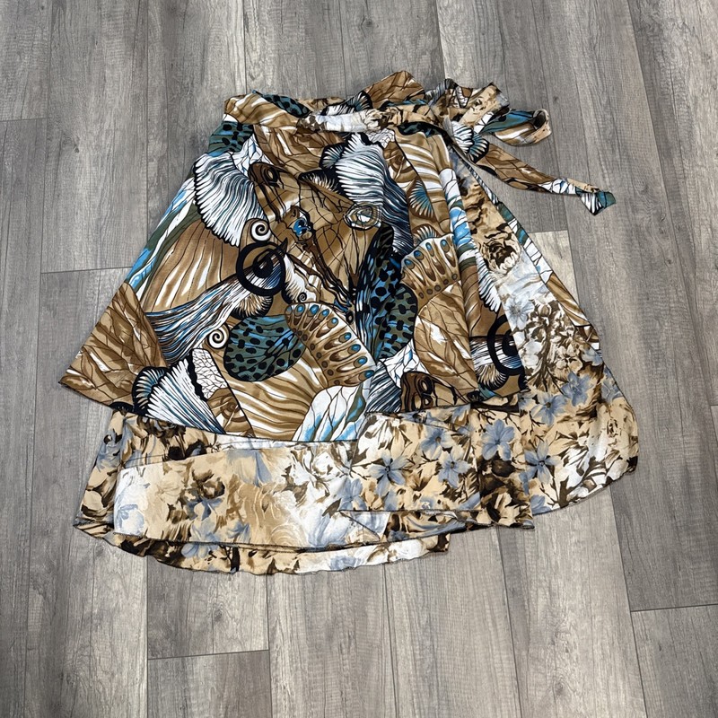 IRIS Impressions Women’s Silk Blend Reversible Wrap Skirt Boho Floral One Size