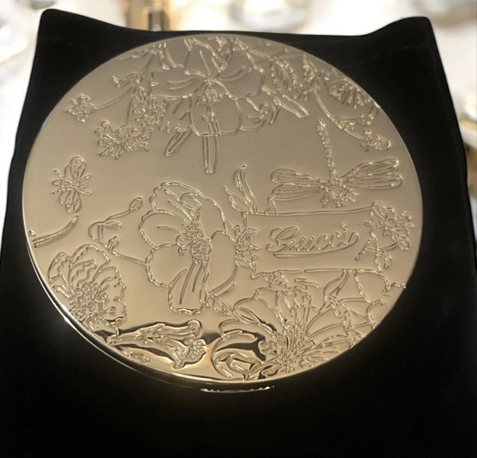 Gucci Beauty Gold Flora Metal Compact Mirror GWP - Image 2 of 4