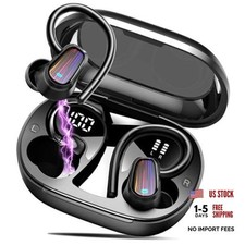 Wireless Earbuds Bluetooth 5.4, 50H Playtime Sport Earphones with Carbon Black