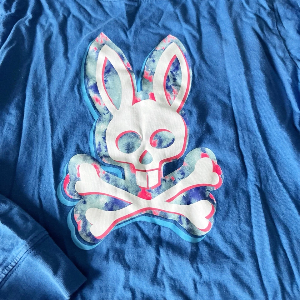 Psycho Bunny Long Sleeve Tee Shirt Blue Boys Kids Medium 10/12 Pima Cotton - Image 4 of 4