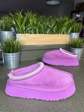 UGG Tasman Purple Platform Suede Sheepskin Slippers Women s Size 7 Retail 130