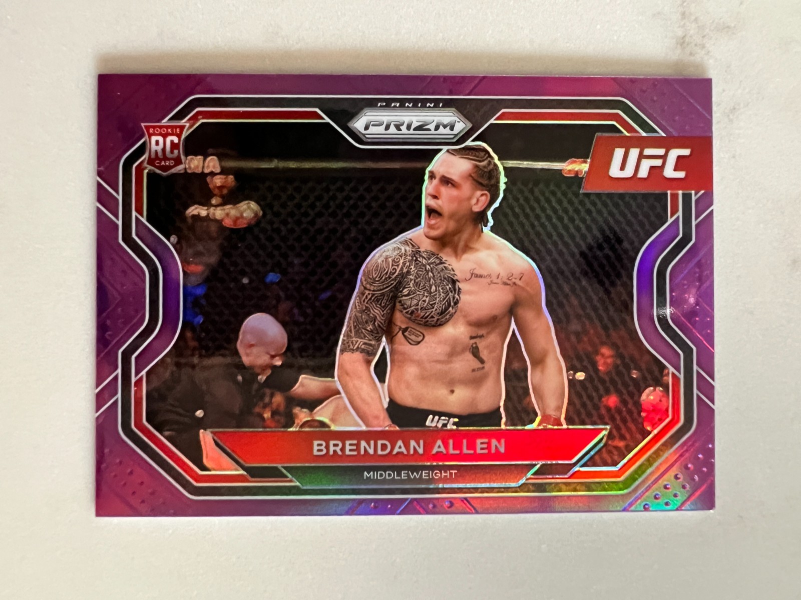 2021 Panini Prizm UFC Debut Edition #134 Brendan Allen RC PURPLE PRIZM /149